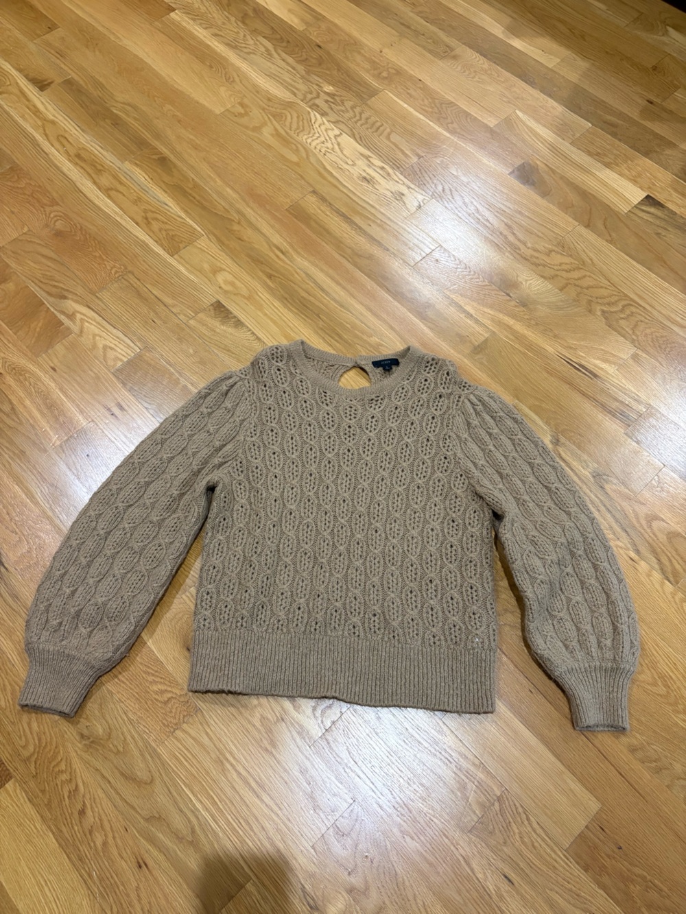 J. Crew Women’s Cable Knit Crewneck Sweater - Beige/Taupe